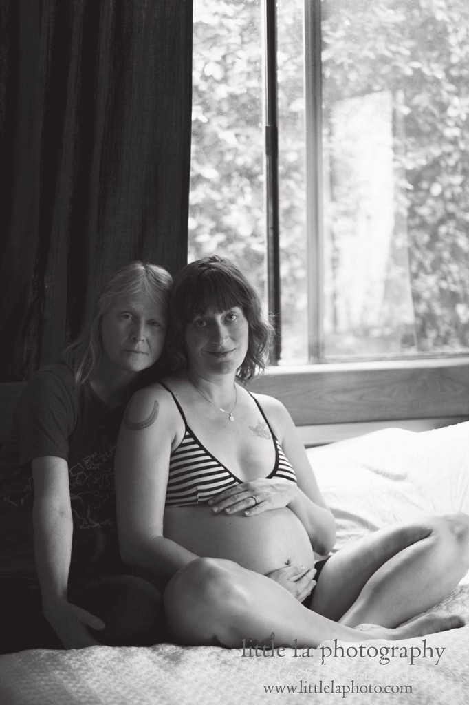 indoor maternity photography same sex couple