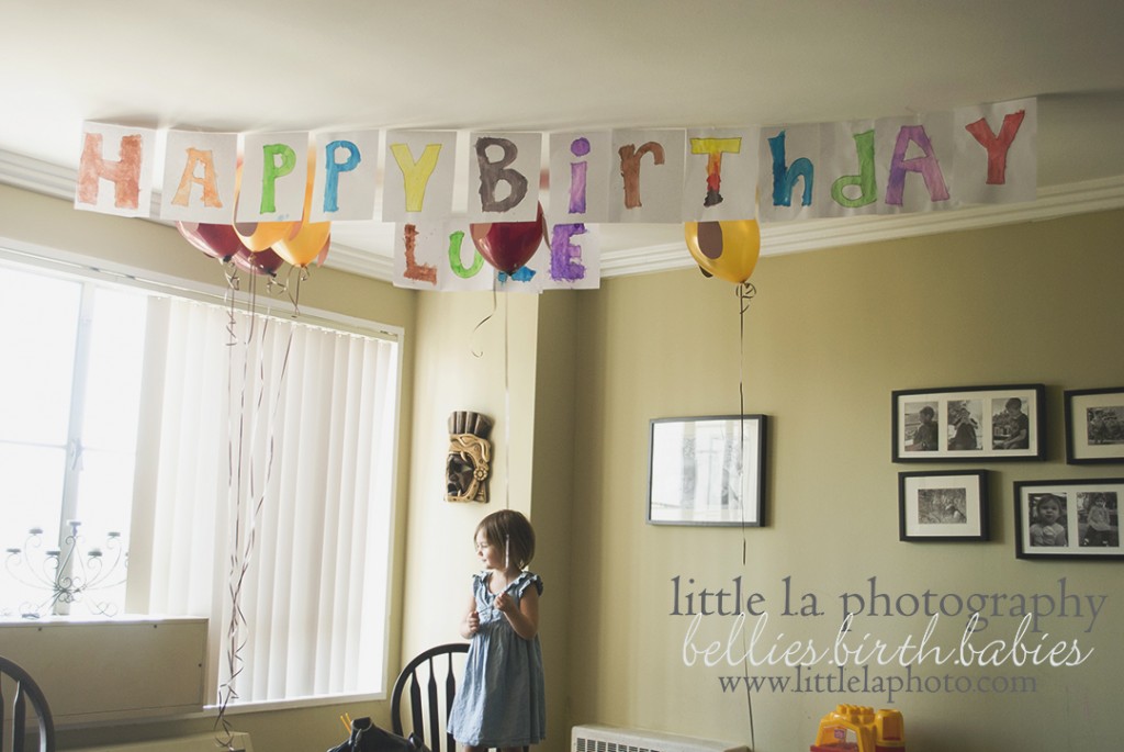 happy birthday banner made by child